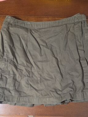 Northcrest Olive Green Mini Skirt Skort Vintage Womens 12